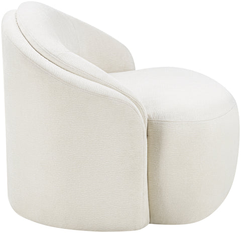 Celine Cream Chenille Fabric Upholstered Chair, 1 Piece