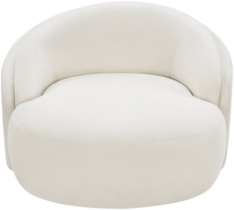 Celine Cream Chenille Fabric Upholstered Chair, 1 Piece