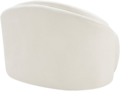 Celine Cream Chenille Fabric Upholstered Chair, 1 Piece