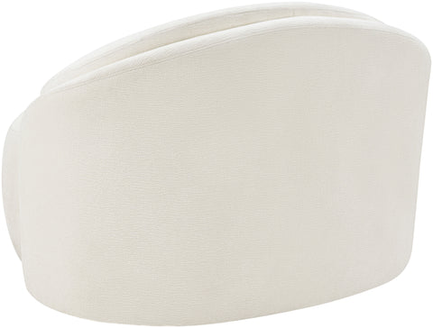 Celine Cream Chenille Fabric Upholstered Chair, 1 Piece