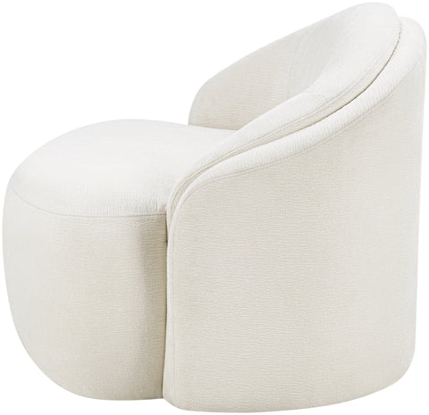 Celine Cream Chenille Fabric Upholstered Chair, 1 Piece