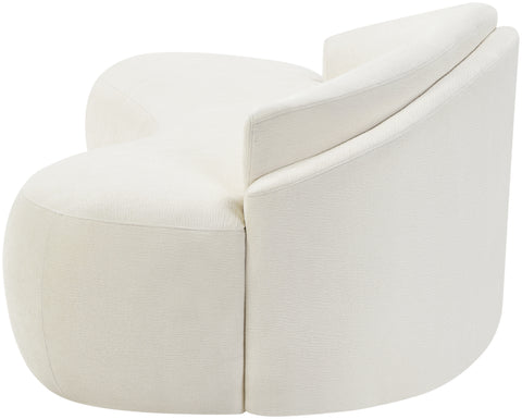 Celine 101" Cream Chenille Fabric Upholstered Sofa, 1 Piece