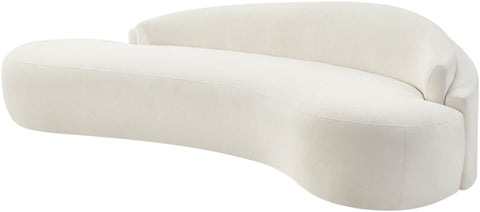 Celine 101" Cream Chenille Fabric Upholstered Sofa, 1 Piece