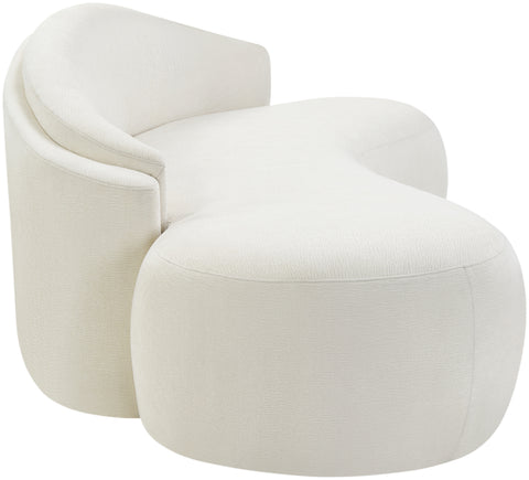 Celine 101" Cream Chenille Fabric Upholstered Sofa, 1 Piece
