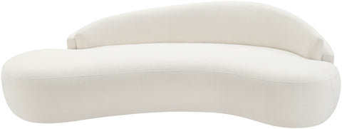 Celine 101" Cream Chenille Fabric Upholstered Sofa, 1 Piece