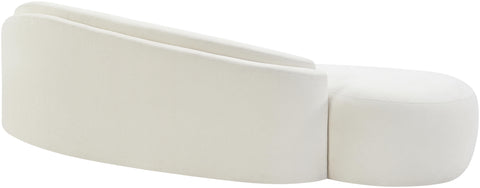 Celine 101" Cream Chenille Fabric Upholstered Sofa, 1 Piece