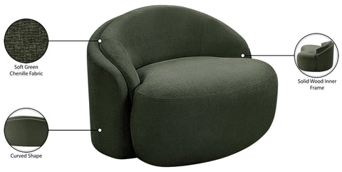 Celine Green Chenille Fabric Upholstered Chair, 1 Piece