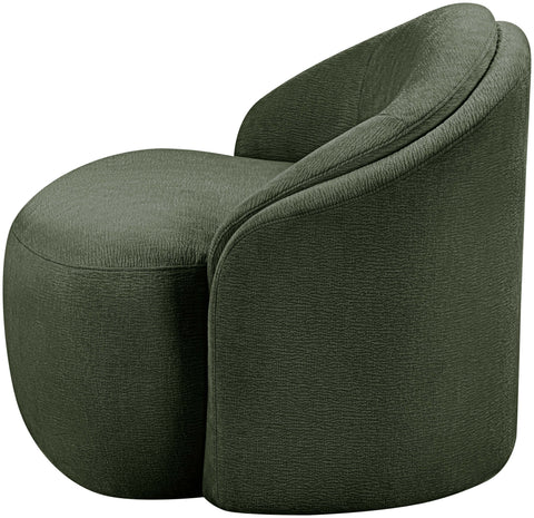 Celine Green Chenille Fabric Upholstered Chair, 1 Piece
