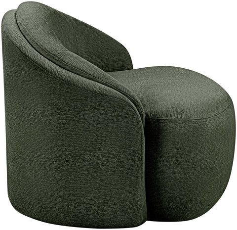 Celine Green Chenille Fabric Upholstered Chair, 1 Piece
