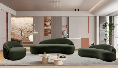 Celine Green Chenille Fabric Upholstered Chair, 1 Piece