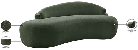 Celine 79" Green Chenille Fabric Upholstered Loveseat, 1 Piece