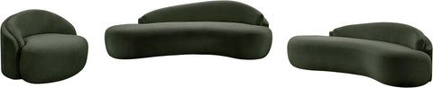 Celine 79" Green Chenille Fabric Upholstered Loveseat, 1 Piece