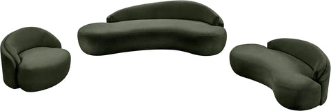 Celine 79" Green Chenille Fabric Upholstered Loveseat, 1 Piece