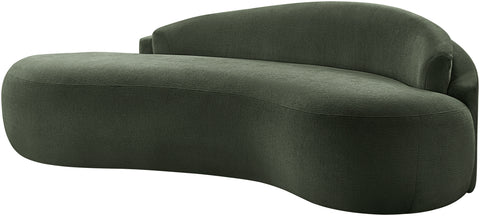Celine 79" Green Chenille Fabric Upholstered Loveseat, 1 Piece