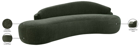 Celine 101" Green Chenille Fabric Upholstered Sofa, 1 Piece