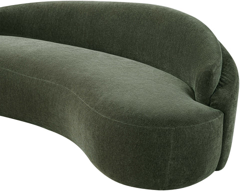Celine 101" Green Chenille Fabric Upholstered Sofa, 1 Piece
