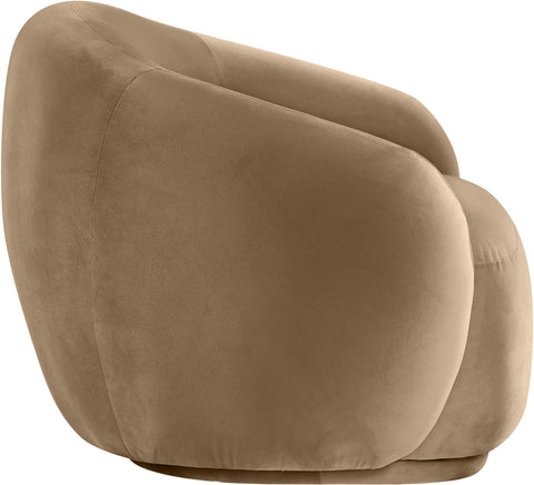 Delaney Beige Velvet Upholstered Chair, 1 Piece