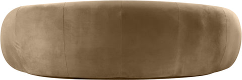 Delaney 93" Beige Velvet Upholstered Sofa, 1 Piece