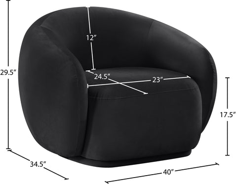 Delaney Black Velvet Upholstered Chair, 1 Piece