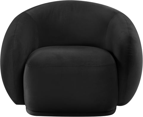 Delaney Black Velvet Upholstered Chair, 1 Piece