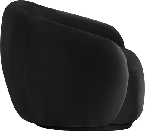 Delaney Black Velvet Upholstered Chair, 1 Piece