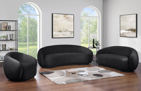 Delaney Black Velvet Upholstered Chair, 1 Piece