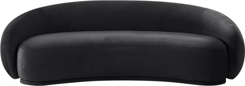 Delaney 93" Black Velvet Upholstered Sofa, 1 Piece