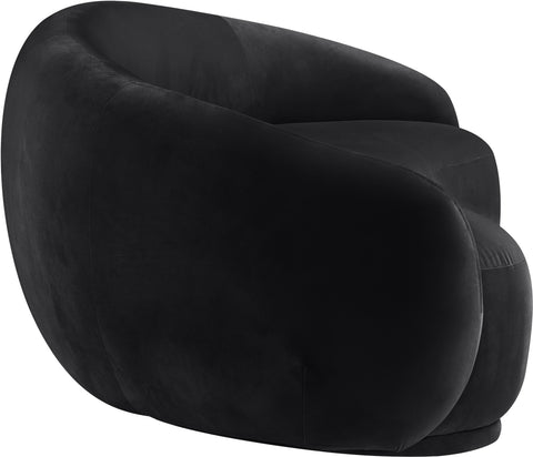 Delaney 93" Black Velvet Upholstered Sofa, 1 Piece