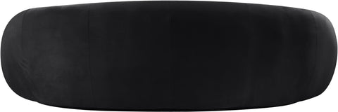 Delaney 93" Black Velvet Upholstered Sofa, 1 Piece