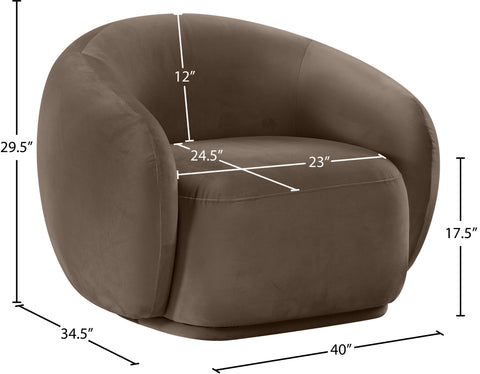 Delaney Brown Velvet Upholstered Chair, 1 Piece