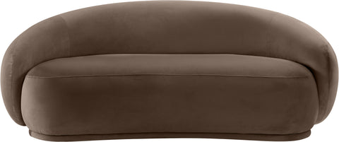 Delaney 77" Brown Velvet Upholstered Loveseat, 1 Piece