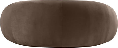 Delaney 77" Brown Velvet Upholstered Loveseat, 1 Piece
