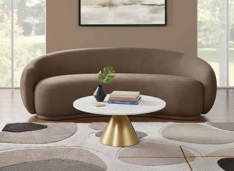 Delaney 93" Brown Velvet Upholstered Sofa, 1 Piece