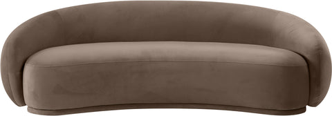 Delaney 93" Brown Velvet Upholstered Sofa, 1 Piece