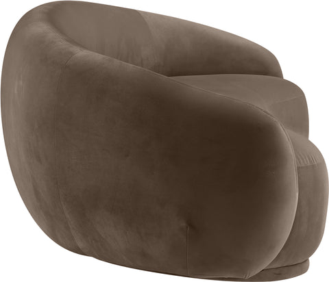 Delaney 93" Brown Velvet Upholstered Sofa, 1 Piece