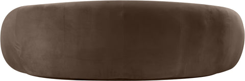 Delaney 93" Brown Velvet Upholstered Sofa, 1 Piece