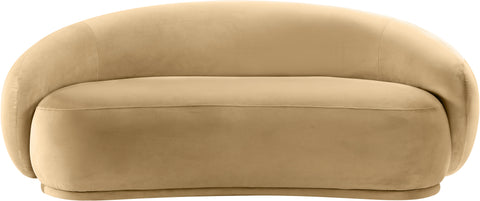 Delaney 77" Camel Velvet Upholstered Loveseat, 1 Piece