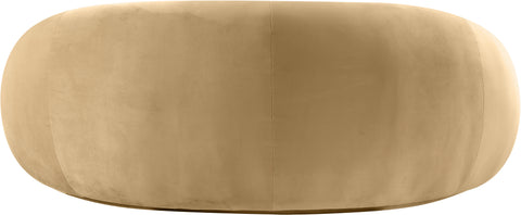 Delaney 77" Camel Velvet Upholstered Loveseat, 1 Piece