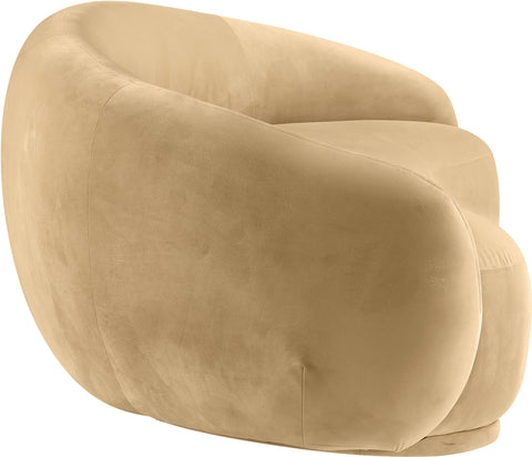 Delaney 93" Camel Velvet Upholstered Sofa, 1 Piece