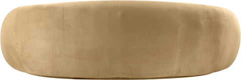 Delaney 93" Camel Velvet Upholstered Sofa, 1 Piece