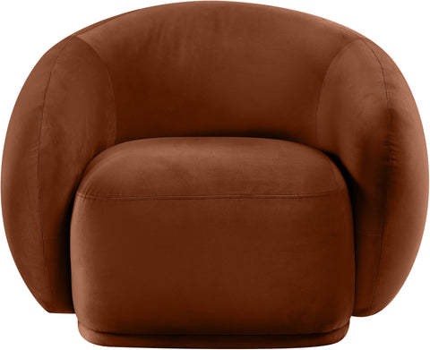 Delaney Cognac Velvet Upholstered Chair, 1 Piece