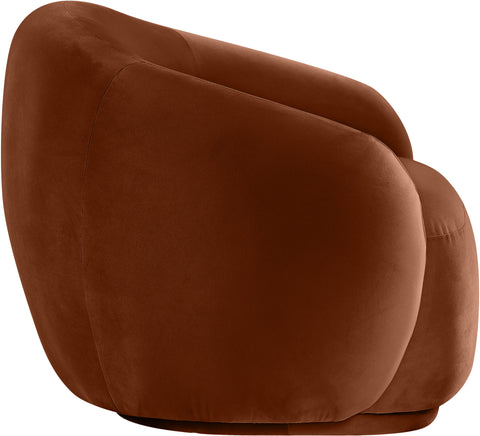 Delaney Cognac Velvet Upholstered Chair, 1 Piece