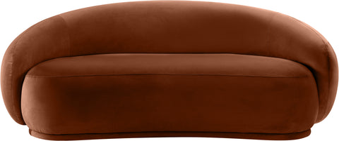 Delaney 77" Cognac Velvet Upholstered Loveseat, 1 Piece