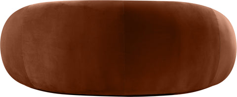 Delaney 77" Cognac Velvet Upholstered Loveseat, 1 Piece