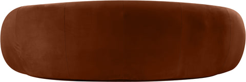 Delaney 93" Cognac Velvet Upholstered Sofa, 1 Piece