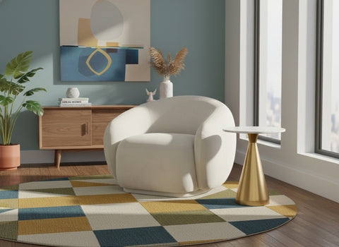 Delaney Cream Velvet Upholstered Chair, 1 Piece
