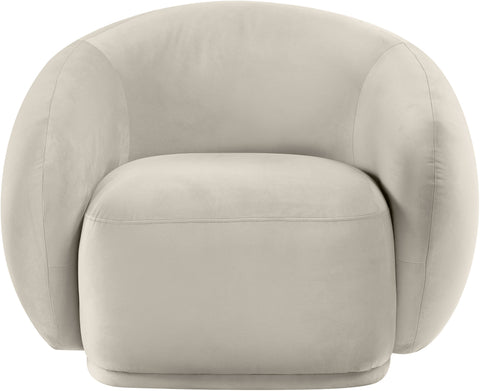 Delaney Cream Velvet Upholstered Chair, 1 Piece
