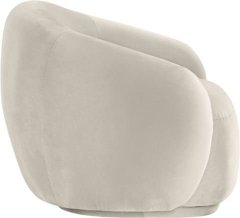 Delaney Cream Velvet Upholstered Chair, 1 Piece