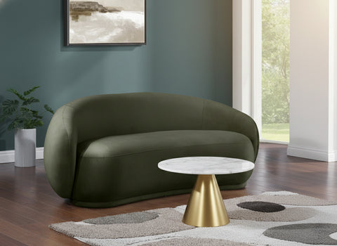 Delaney 77" Green Velvet Upholstered Loveseat, 1 Piece