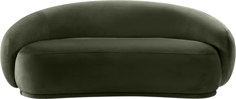 Delaney 77" Green Velvet Upholstered Loveseat, 1 Piece